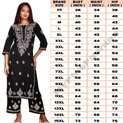 chikankari suit set women hand embroidery lucknowi chikan kurti palazzo bottom set rayon lightweight festival daily wear comfortable ethnic formal straight fit lakhnavi chicken kurta pant plazzo