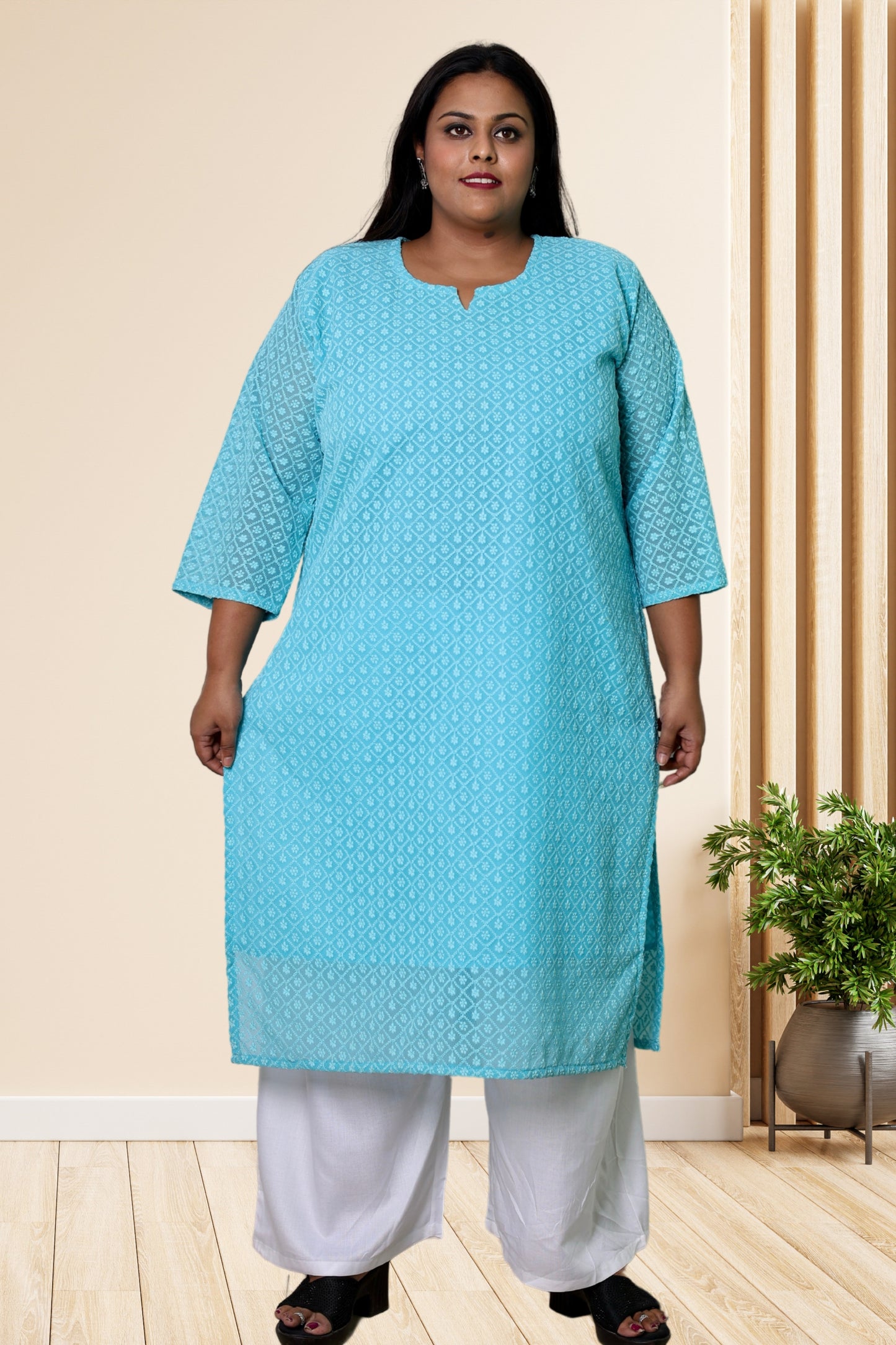 plus size chikan kurta women ethnic wear kurti daily curvy comfortable regular 52in 54in 56in 58in 5xl 6xl 7xl 8xl lucknowi kurty slip