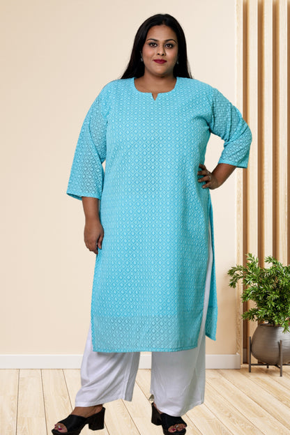 plus size chikan kurta women ethnic wear kurti daily curvy comfortable regular 52in 54in 56in 58in 5xl 6xl 7xl 8xl lucknowi kurty slip