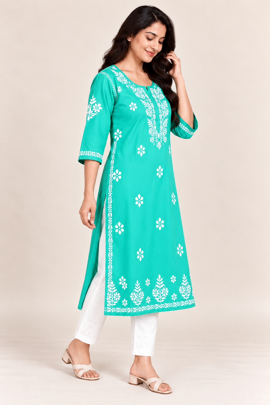 Chikankari Kurta for Women, Rayon Chikankari Kurti, Hand Embroidered Kurta, Plus Size Kurta for Women, 8XL 9XL 10XL 11XL 12XL Kurta, Big Size Kurti, Women’s Ethnic Wear, Traditional Indian Kurta, Plus Size Ethnic Wear, Ladies Rayon Kurti