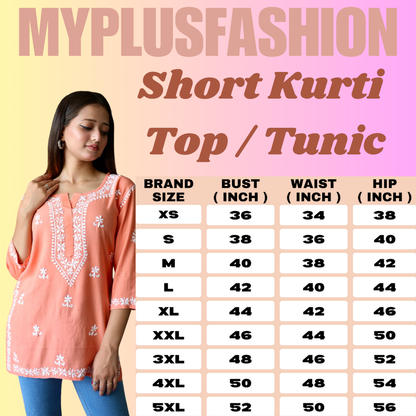 chikankari top short kurta ethnic embroidered lucknowi chikan tunic kurti womens festival daily wear girls handcrafted college wear casual summer comfortable regular formal straight fit