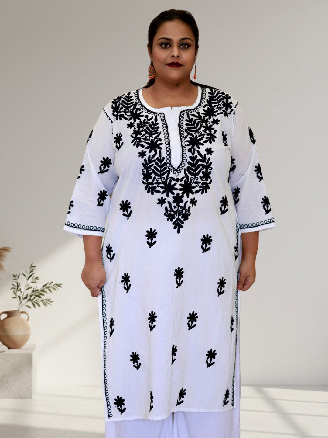 plus size kurti for women, cotton chikankari kurti, plus size chikan kurti, chikankari kurta for women, plus size cotton kurta, embroidered kurti for women, ladies kurti 3XL to 8XL, plus size ethnic wear, cotton chikan kurta, traditional embroidered kurti, plus size Indian wear, women's cotton kurti, chikan embroidery kurta, plus size ethnic kurti, comfortable cotton kurti