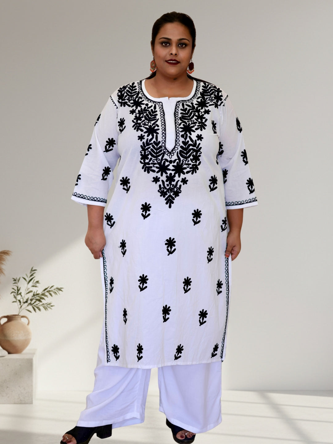 plus size kurti for women, cotton chikankari kurti, plus size chikan kurti, chikankari kurta for women, plus size cotton kurta, embroidered kurti for women, ladies kurti 3XL to 8XL, plus size ethnic wear, cotton chikan kurta, traditional embroidered kurti, plus size Indian wear, women's cotton kurti, chikan embroidery kurta, plus size ethnic kurti, comfortable cotton kurti