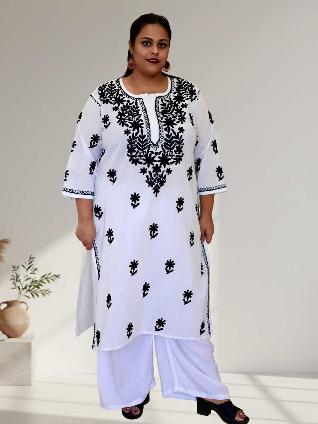 plus size kurti for women, cotton chikankari kurti, plus size chikan kurti, chikankari kurta for women, plus size cotton kurta, embroidered kurti for women, ladies kurti 3XL to 8XL, plus size ethnic wear, cotton chikan kurta, traditional embroidered kurti, plus size Indian wear, women's cotton kurti, chikan embroidery kurta, plus size ethnic kurti, comfortable cotton kurti
