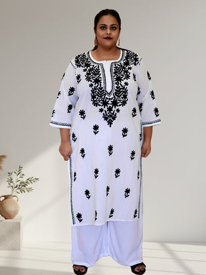 plus size kurti for women, cotton chikankari kurti, plus size chikan kurti, chikankari kurta for women, plus size cotton kurta, embroidered kurti for women, ladies kurti 3XL to 8XL, plus size ethnic wear, cotton chikan kurta, traditional embroidered kurti, plus size Indian wear, women's cotton kurti, chikan embroidery kurta, plus size ethnic kurti, comfortable cotton kurti