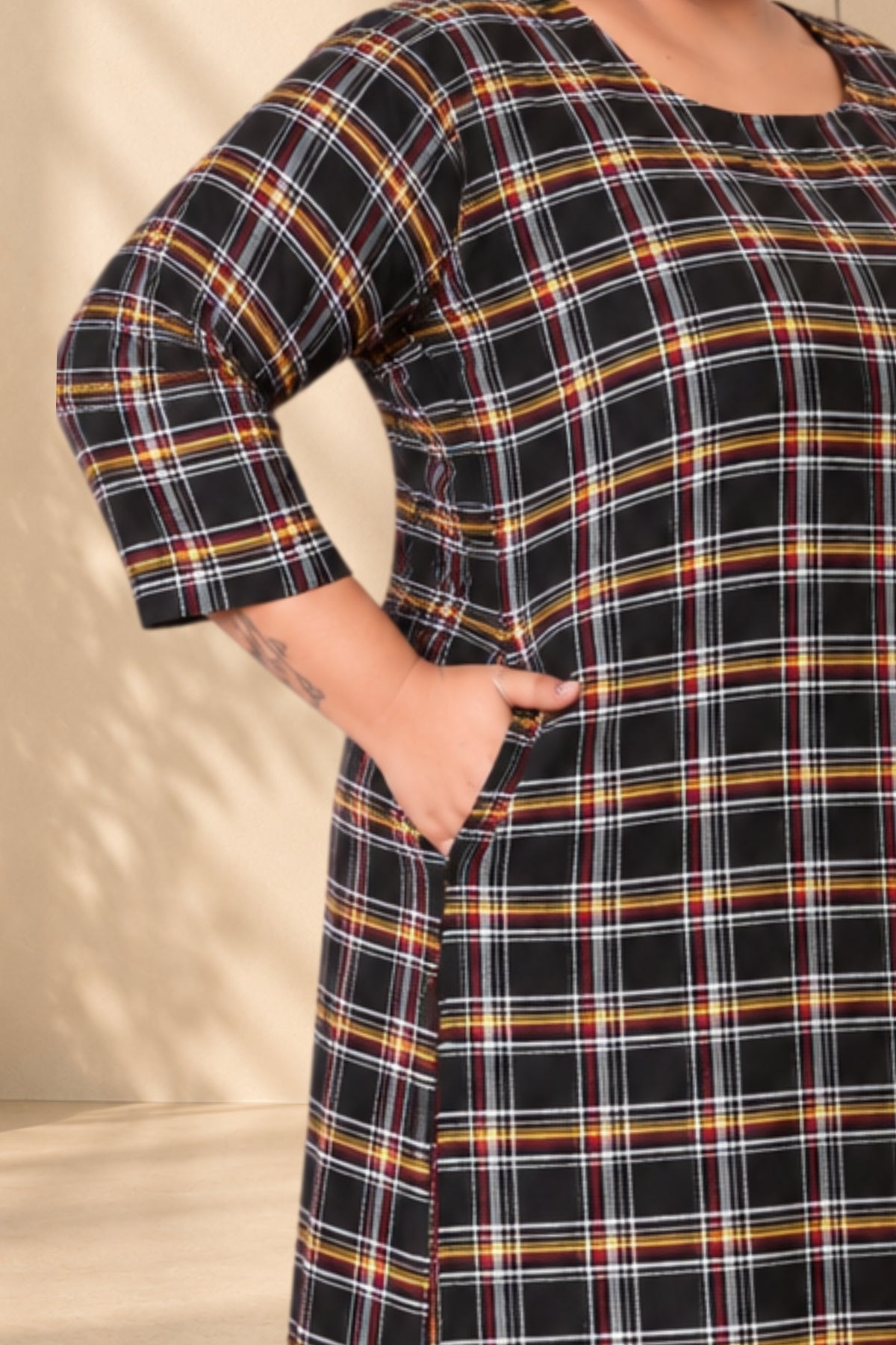 plus size winter kurti for women, woolen kurti for women, cotswool kurti, plus size kurta for women, winter wear kurta, ladies winter kurti, checkered kurti for women, straight kurti for women, full sleeve kurti, round neck kurti, warm kurti for women, 3XL kurti, 4XL kurti, 5XL kurti, 6XL kurti, 7XL kurti, 8XL kurti, 9XL kurti, 10XL kurti, oversized kurti for women, calf length kurti, plus size ethnic wear, women's winter clothing, casual winter kurti, kurti with pocket, plus size woolen kurta, cotswool win