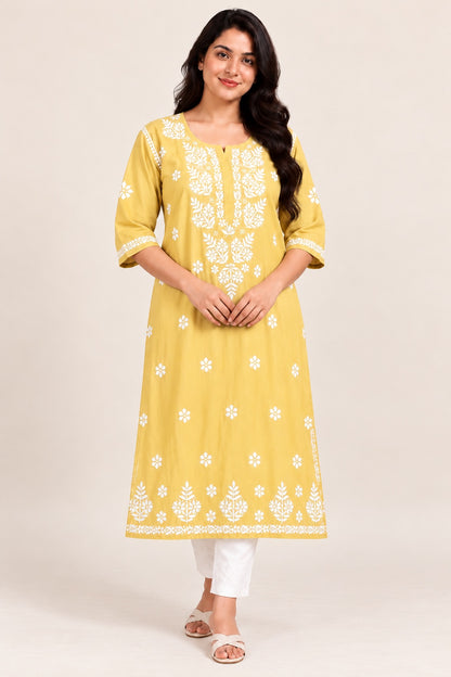 Chikankari Kurta for Women, Rayon Chikankari Kurti, Hand Embroidered Kurta, Plus Size Kurta for Women, 8XL 9XL 10XL 11XL 12XL Kurta, Big Size Kurti, Women’s Ethnic Wear, Traditional Indian Kurta, Plus Size Ethnic Wear, Ladies Rayon Kurti
